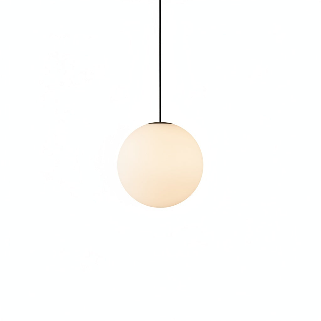 Opal Glass Globe Pendant Light with Adjustable Drop