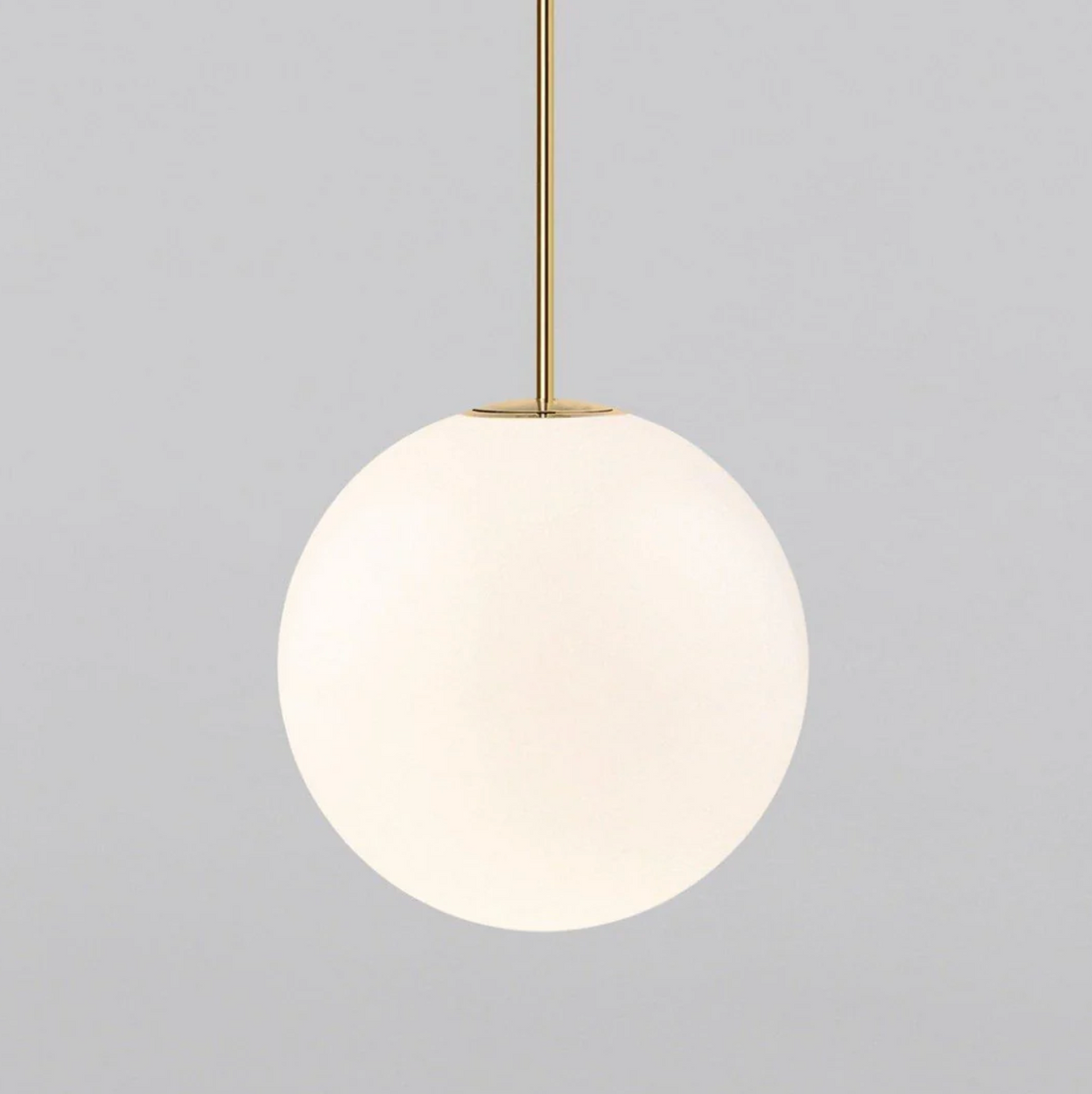 Opal Glass Globe Pendant Light with Adjustable Drop