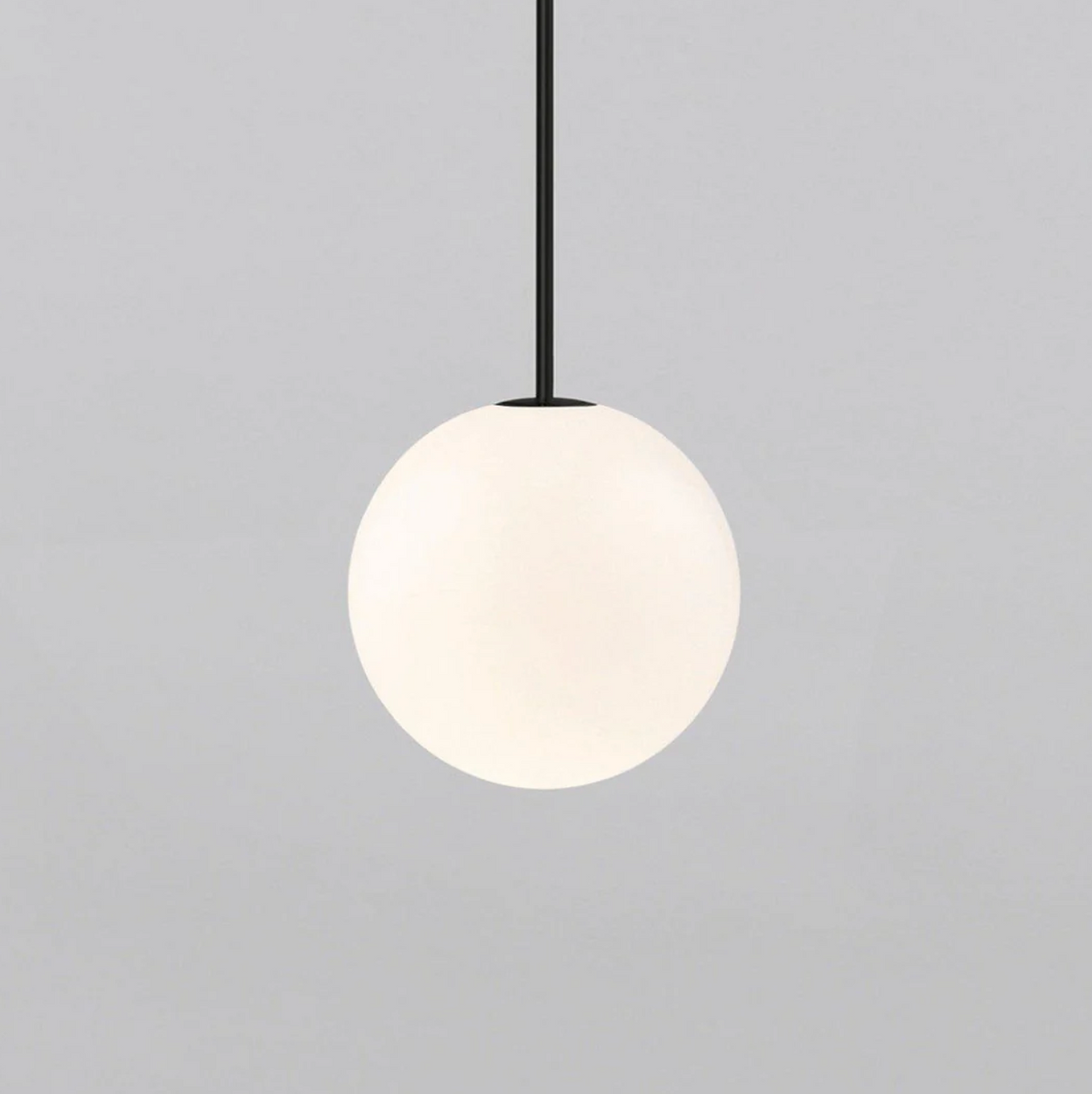 Opal Glass Globe Pendant Light with Adjustable Drop