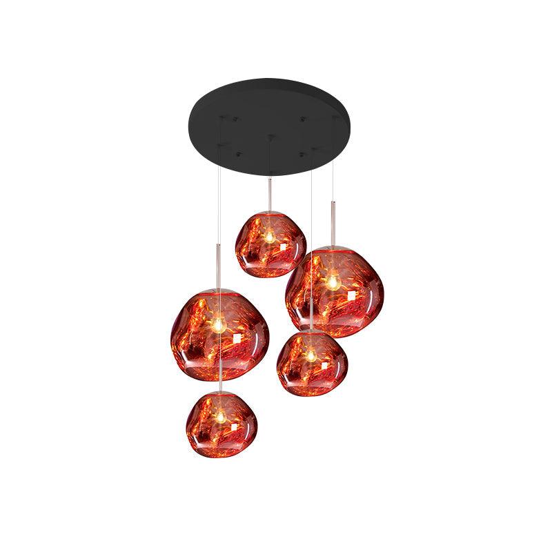 Modern Lava-Effect Irregular Glass Cluster Pendant Light