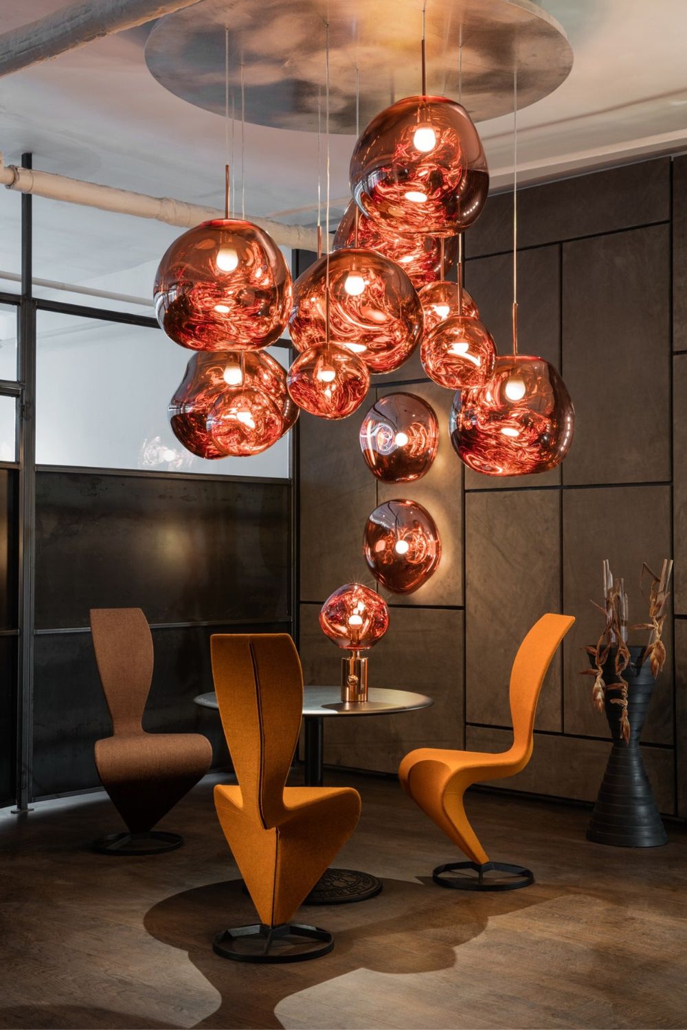 Lava Effect Dome Pendant Light with Mirrored Finish, 4 Sizes