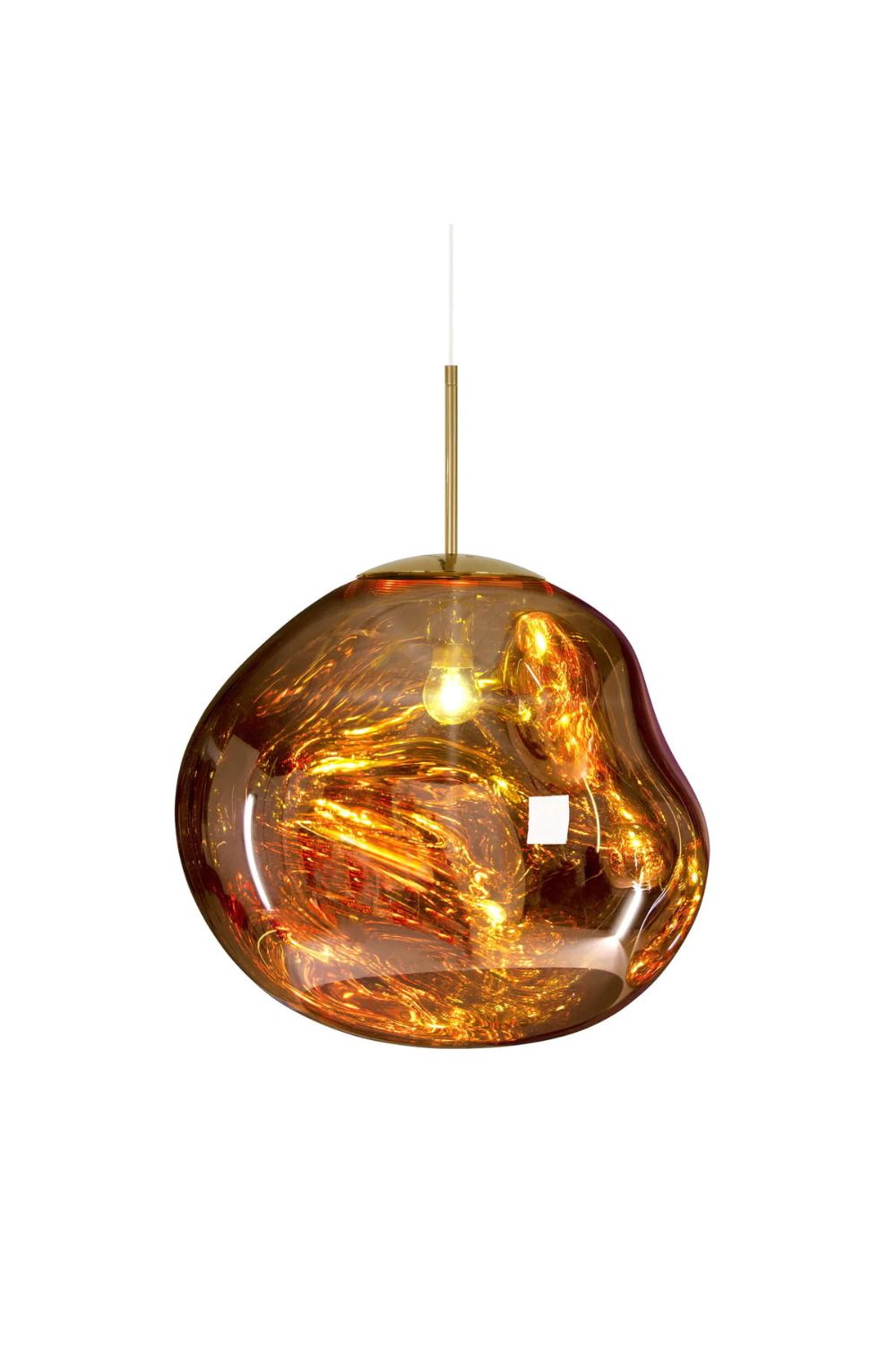 Lampa wisząca w kształcie kopuły z efektem lawy i lustrzanym wykończeniem, 4 rozmiary