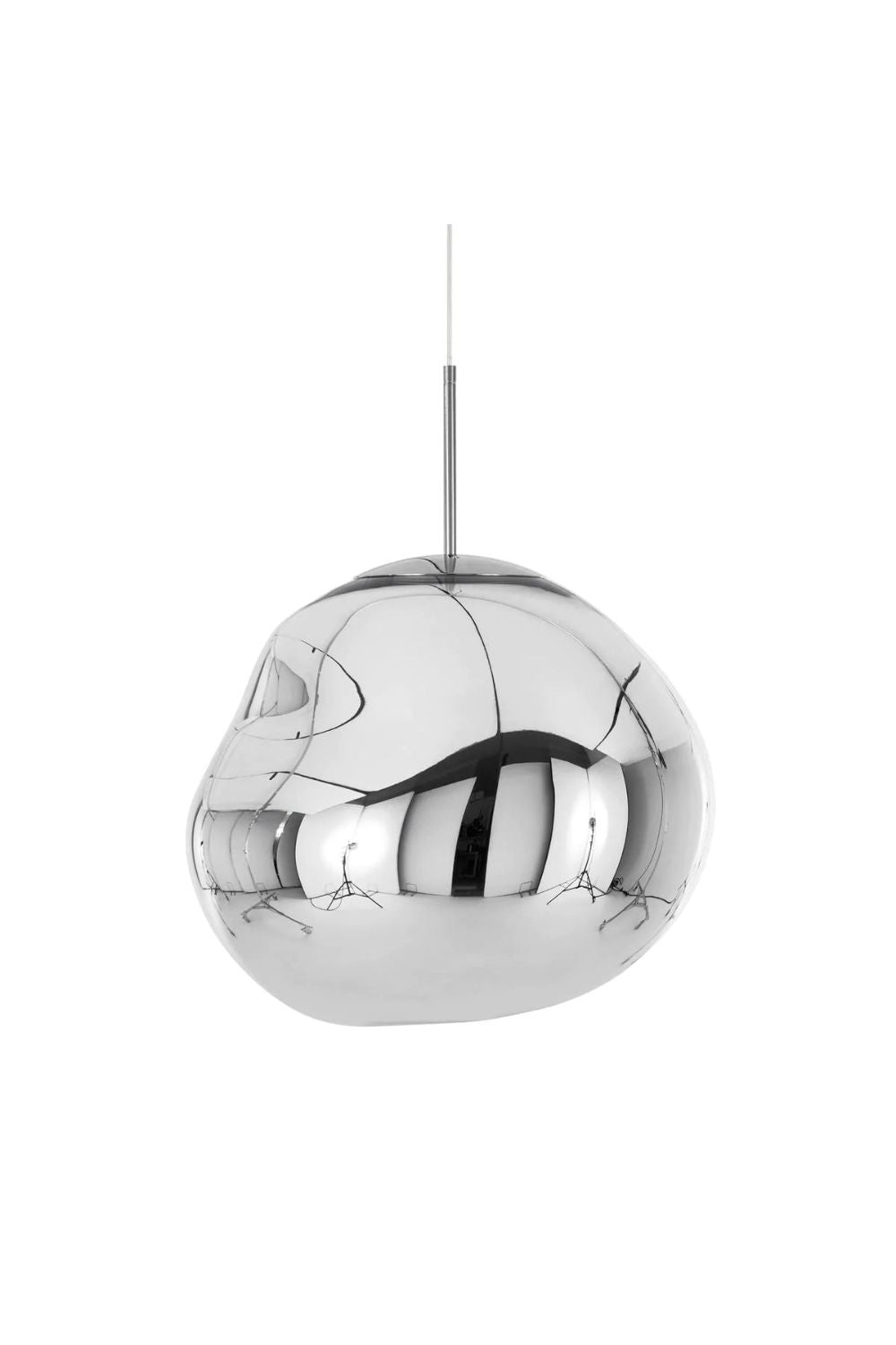Lampa wisząca w kształcie kopuły z efektem lawy i lustrzanym wykończeniem, 4 rozmiary