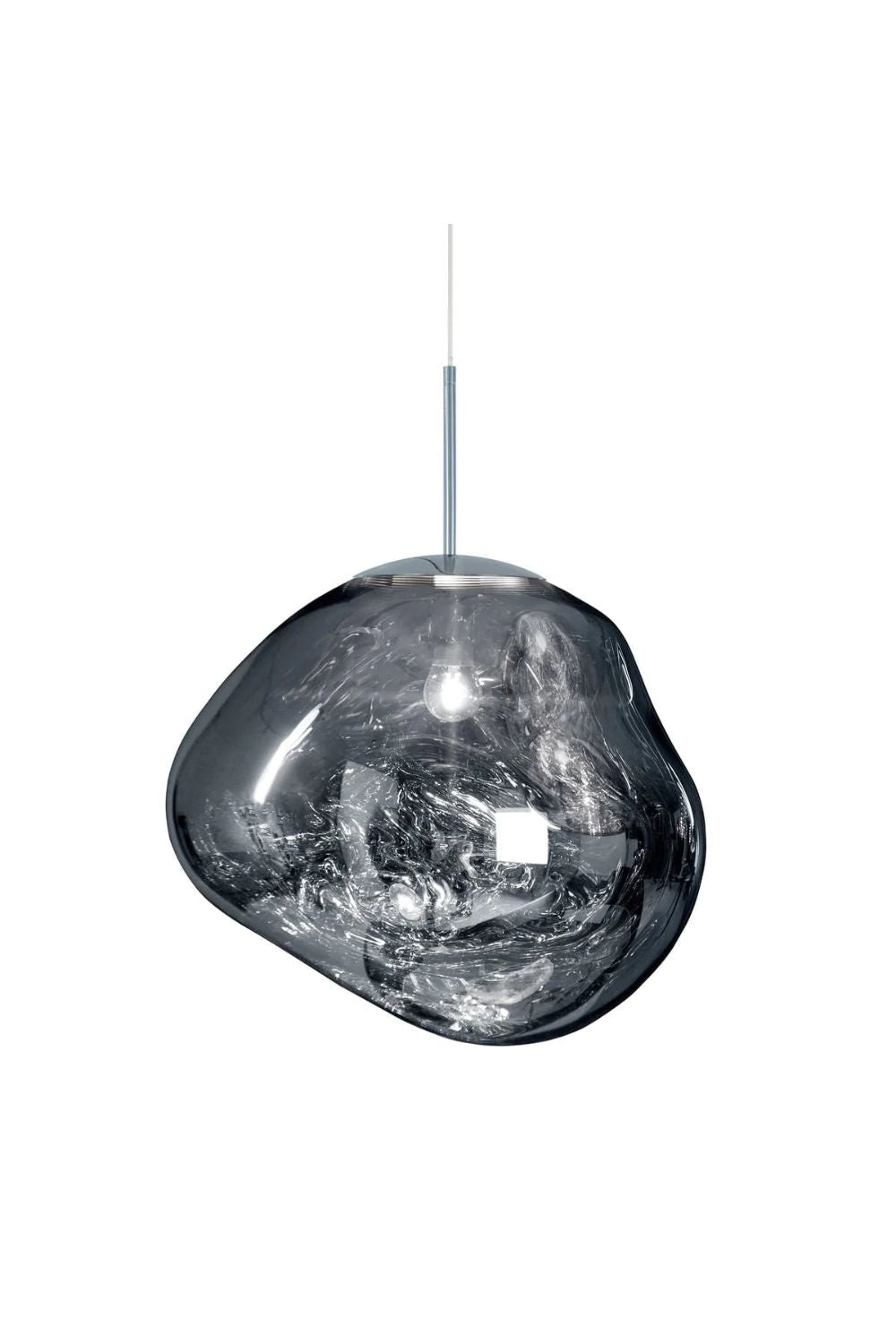 Lampa wisząca w kształcie kopuły z efektem lawy i lustrzanym wykończeniem, 4 rozmiary