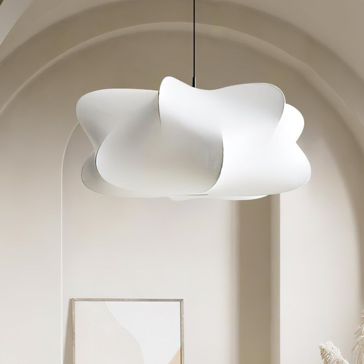 Cloud Shade Pendant Light in Mulberry Silk, 40-60 cm