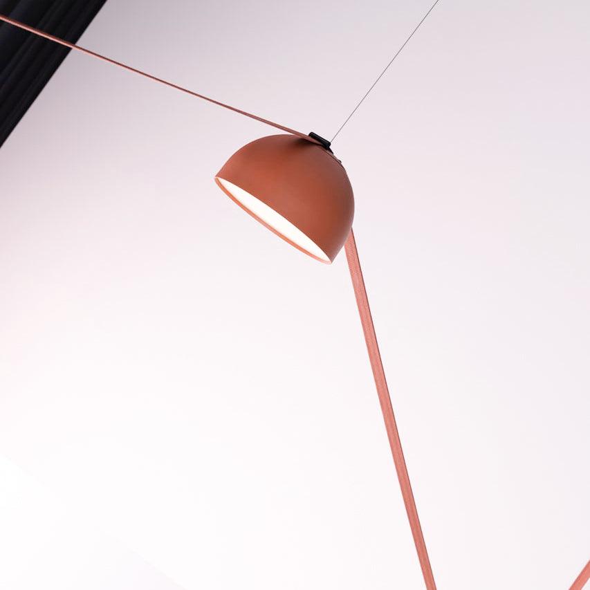 Hemisphere Pendant Lights on Leather Look Straps