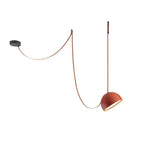 Hemisphere Pendant Lights on Leather Look Straps