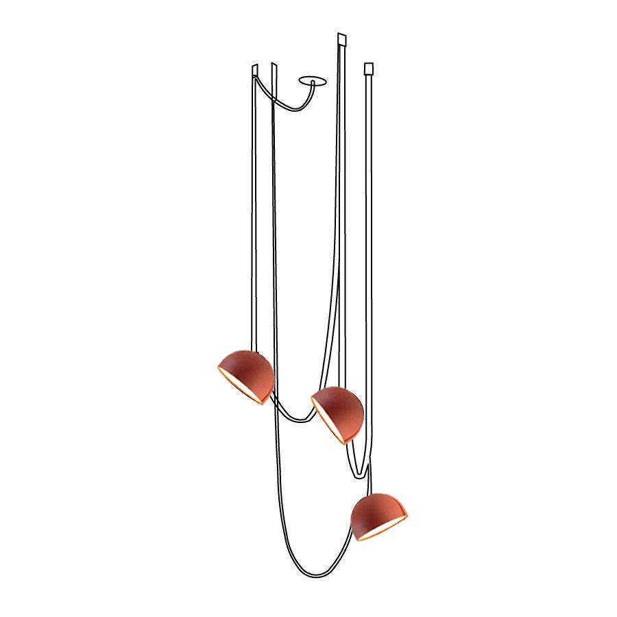 Hemisphere Pendant Lights on Leather Look Straps