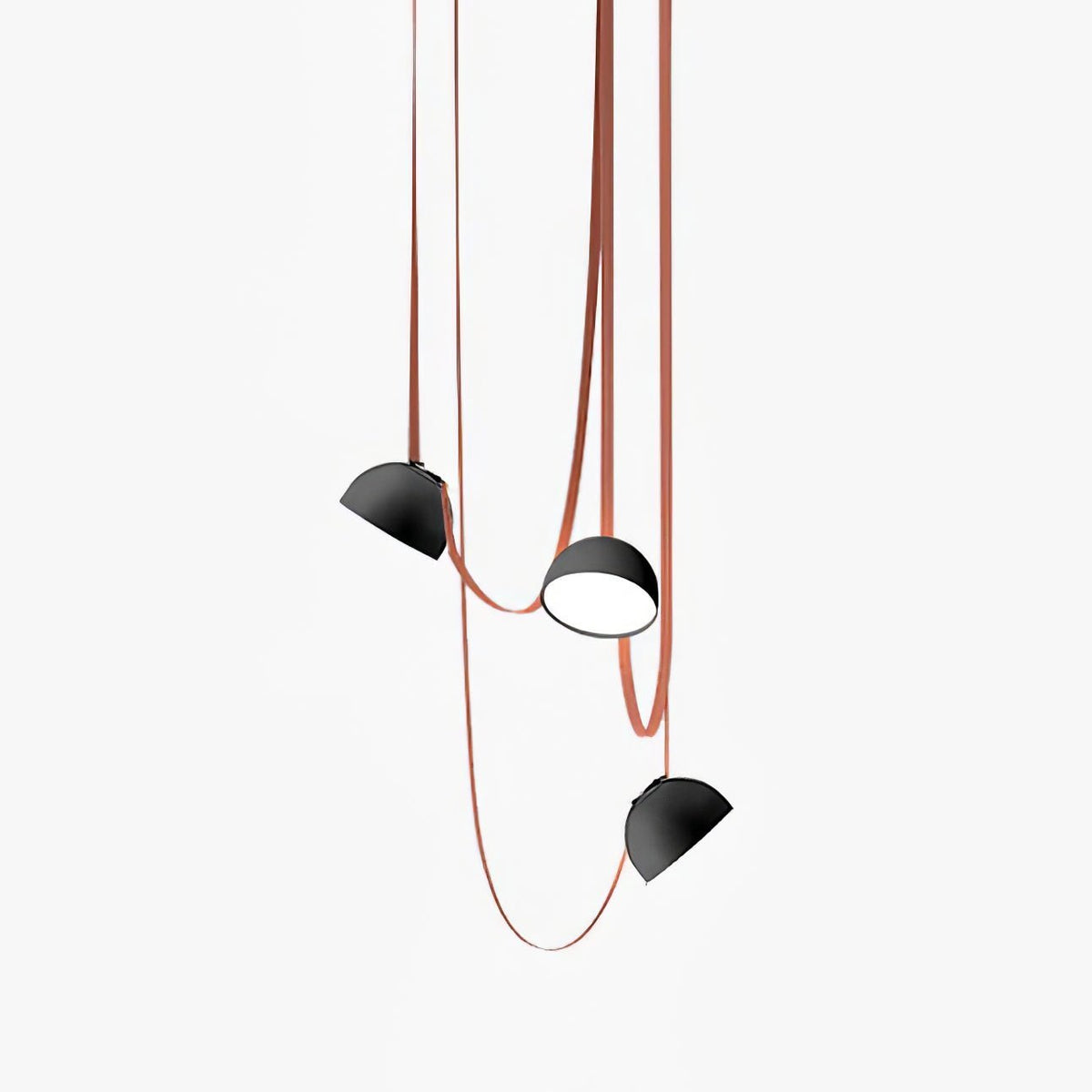 Hemisphere Pendant Lights on Leather Look Straps
