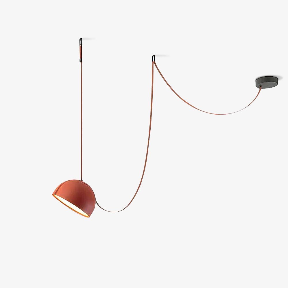 Hemisphere Pendant Lights on Leather Look Straps