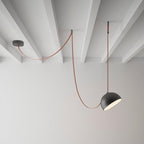 Hemisphere Pendant Lights on Leather Look Straps