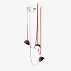 Hemisphere Pendant Lights on Leather Look Straps