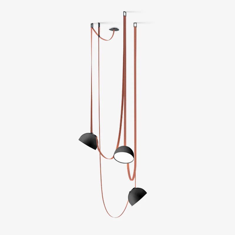 Hemisphere Pendant Lights on Leather Look Straps