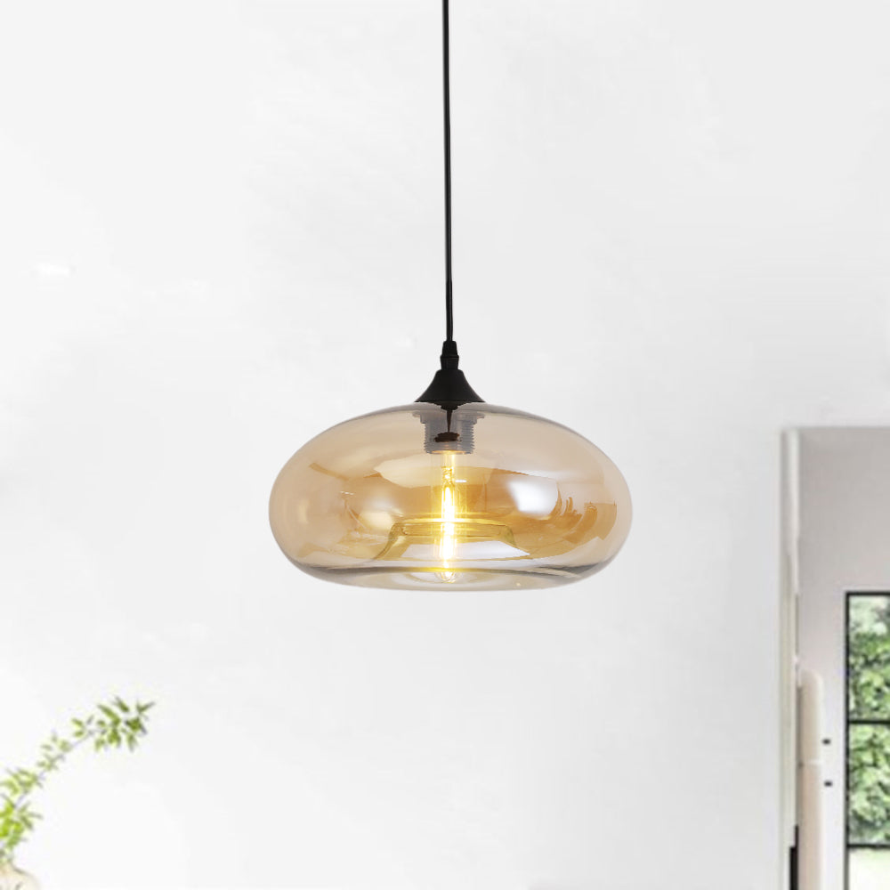 Ellipse Glass Pendant Light, Six Colours, LED Included