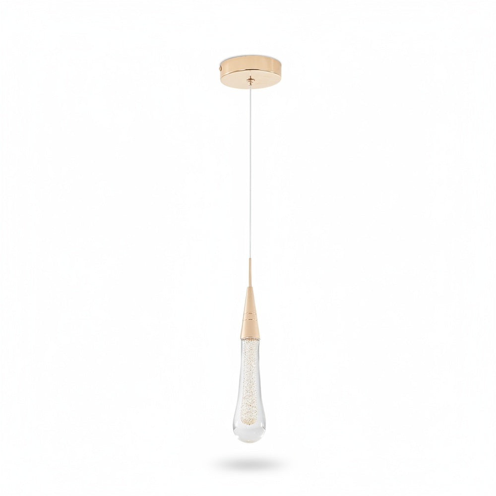 Teardrop Crystal Pendant Light with Gold Finish