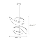 Wavy Leaf Pendant Light on Gold Rod, Integrated LED