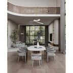 Wavy Leaf Pendant Light on Gold Rod, Integrated LED