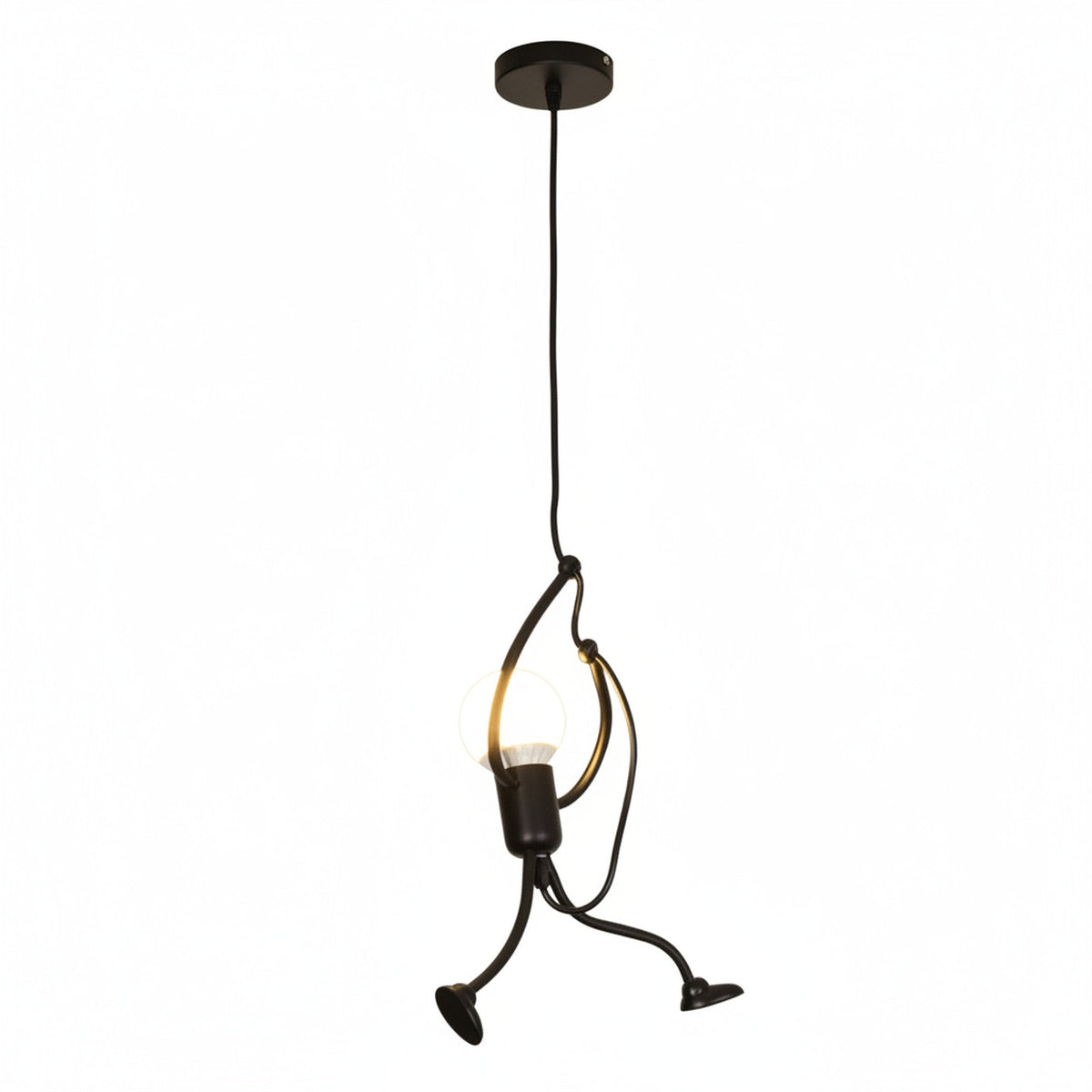 Hanging Figure Pendant Light in Metal, E27