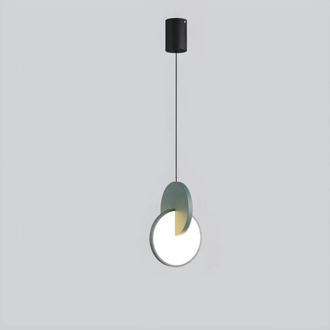 Modern Disc and Hoop Pendant Light in Iron, 25 cm