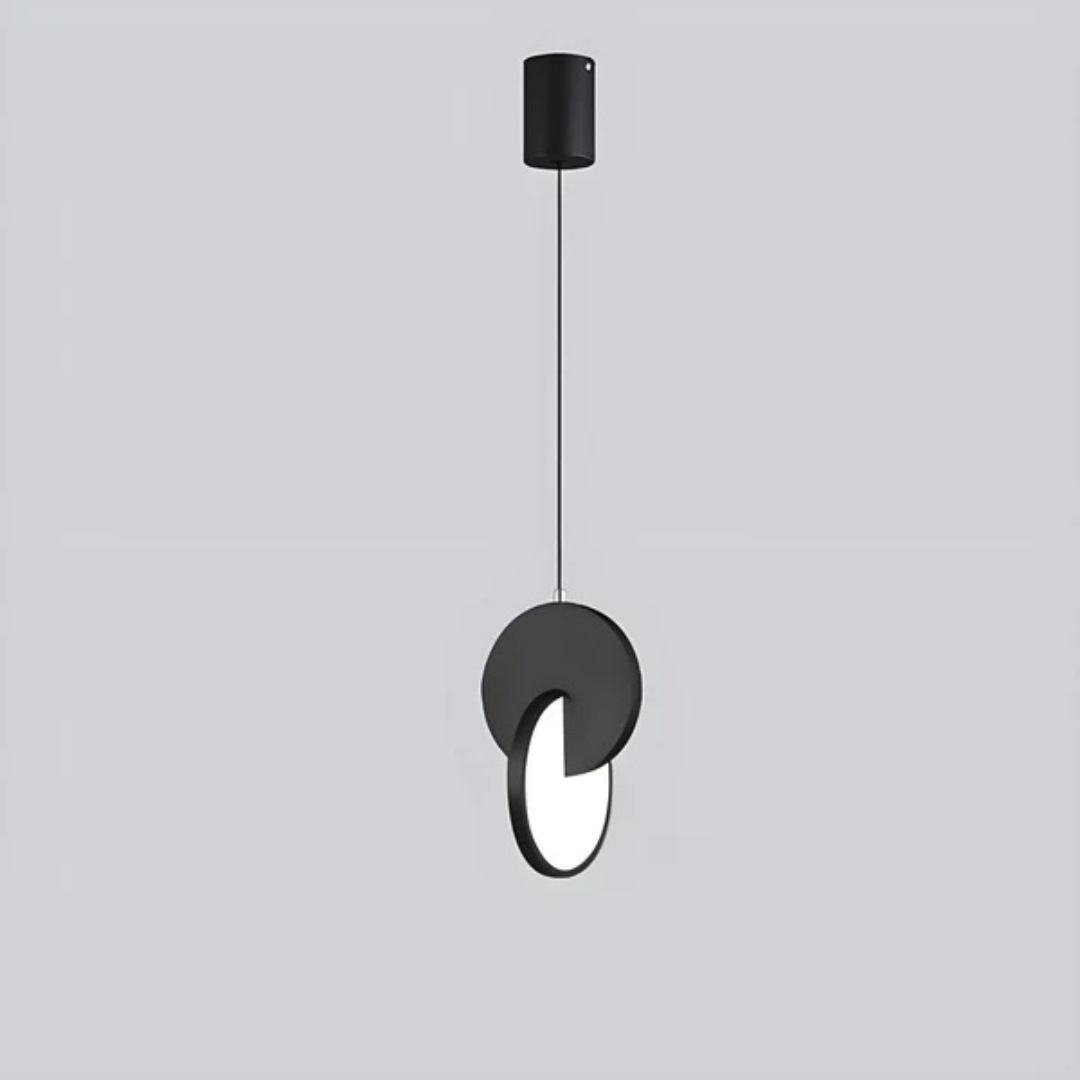 Modern Disc and Hoop Pendant Light in Iron, 25 cm