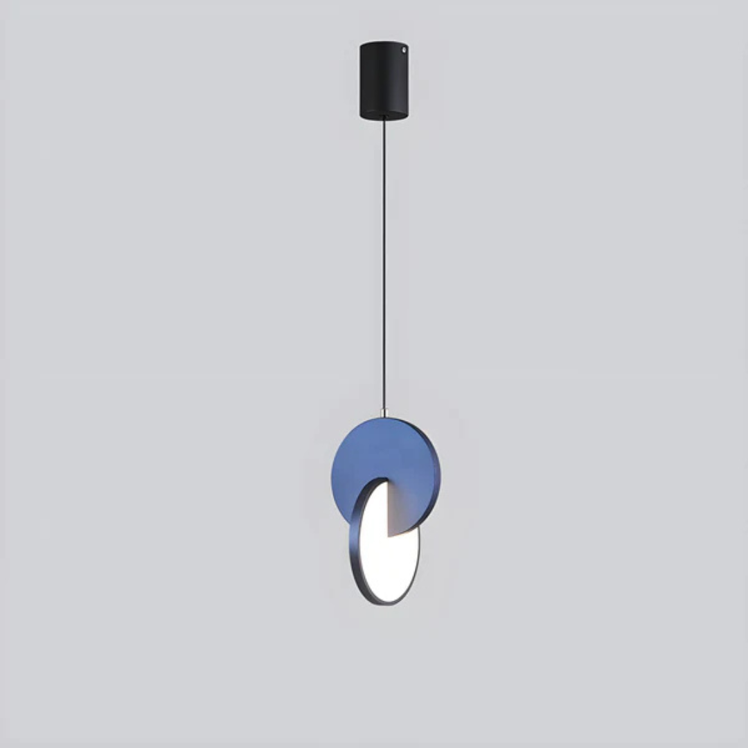Modern Disc and Hoop Pendant Light in Iron, 25 cm