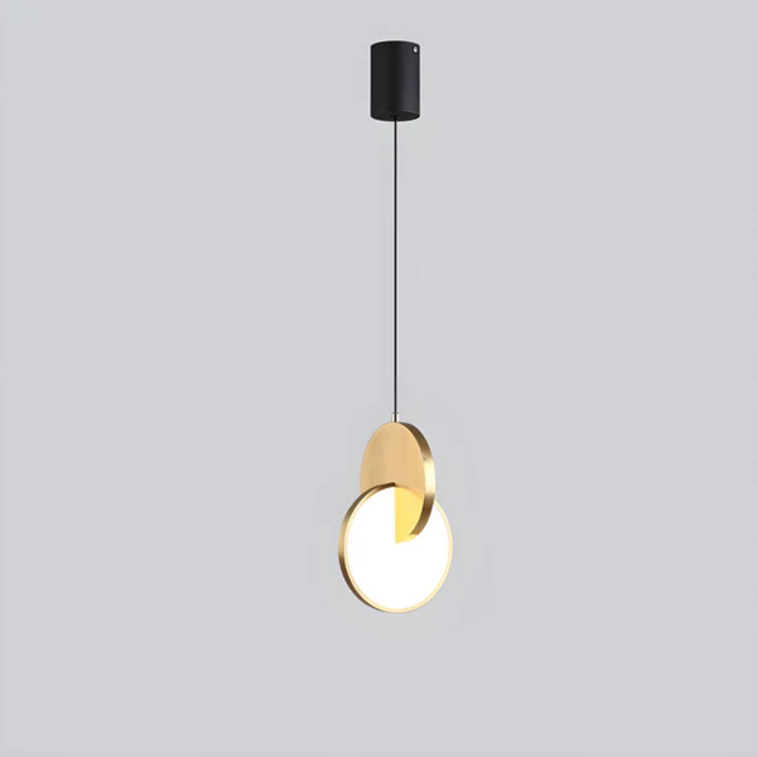 Modern Disc and Hoop Pendant Light in Iron, 25 cm