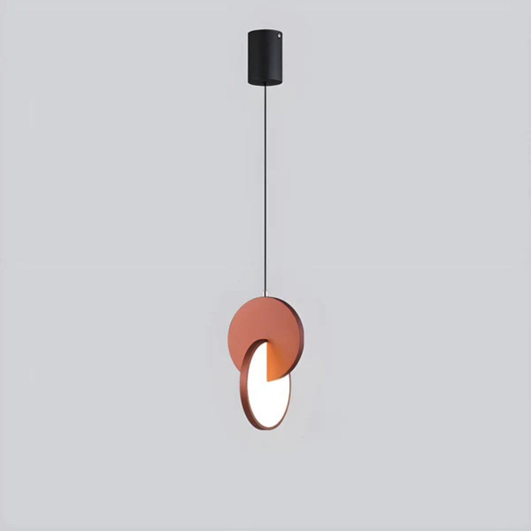 Modern Disc and Hoop Pendant Light in Iron, 25 cm