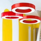 Modern Ring Pendant Light for Kids Rooms with Acrylic O Shade