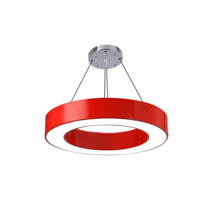 Modern Ring Pendant Light for Kids Rooms with Acrylic O Shade