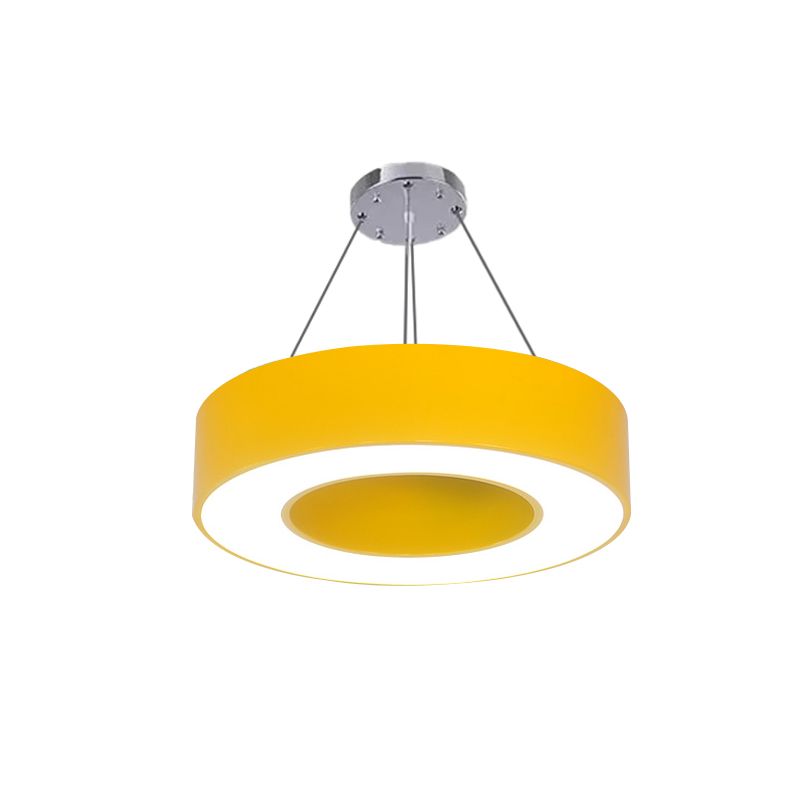 Modern Ring Pendant Light for Kids Rooms with Acrylic O Shade