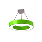 Nowoczesna lampa wisząca w kształcie pierścienia do pokoi dziecięcych z akrylowym kloszem w kształcie litery O