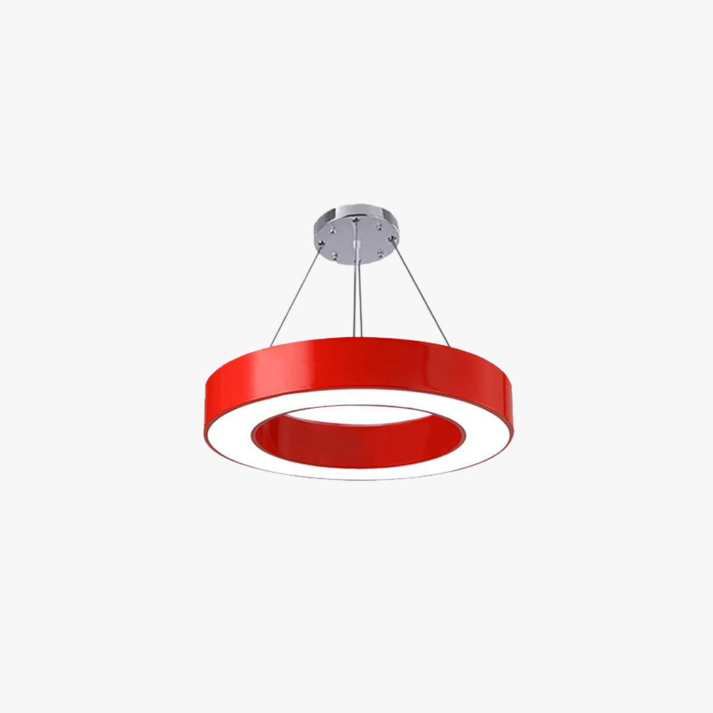 Modern Ring Pendant Light for Kids Rooms with Acrylic O Shade