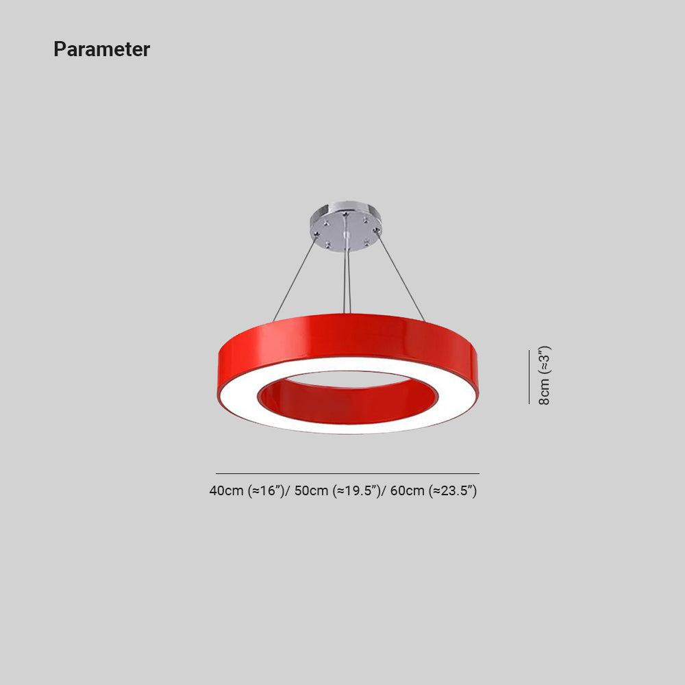 Modern Ring Pendant Light for Kids Rooms with Acrylic O Shade