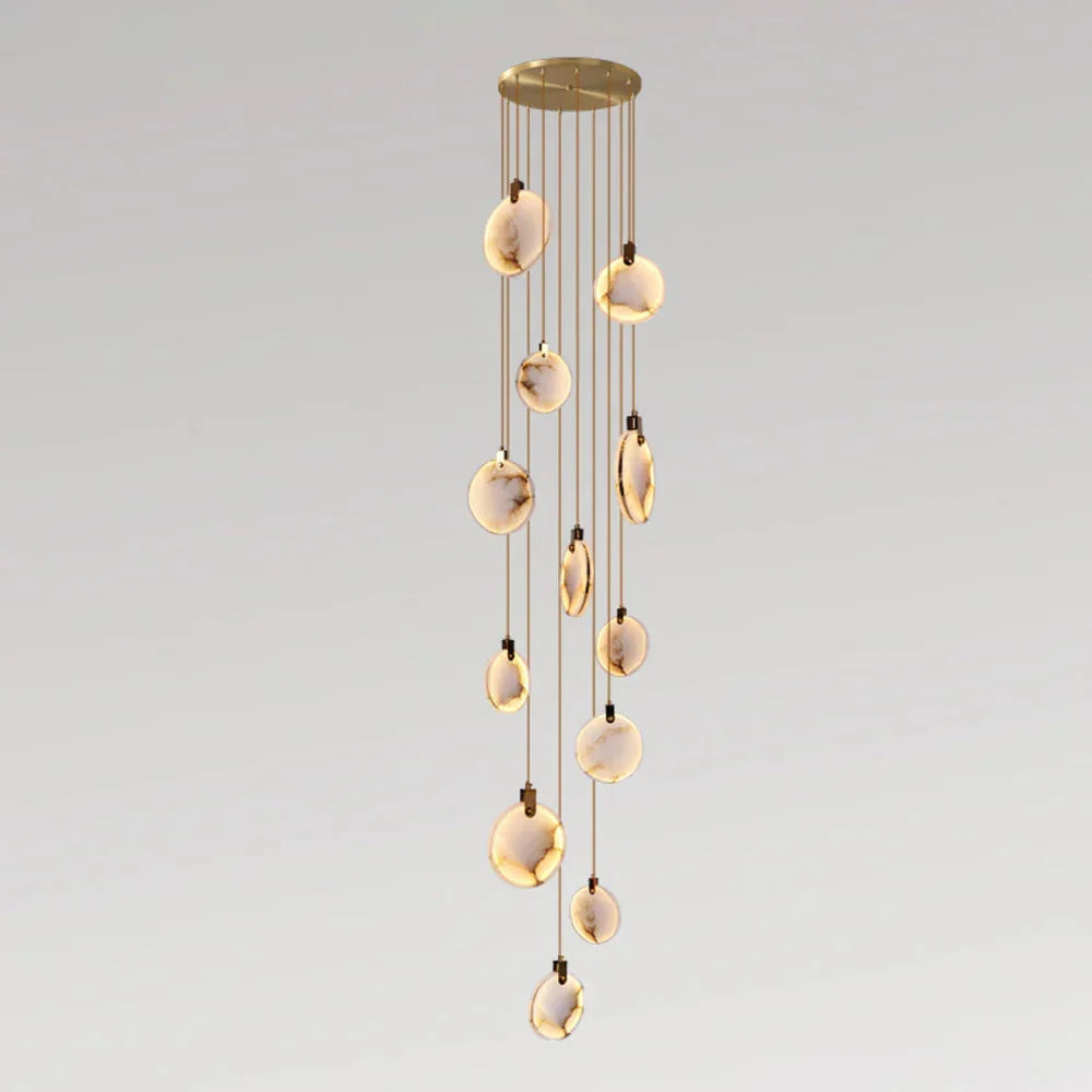 Natural Marble Globe Pendant Light, 5 to 24 Lights