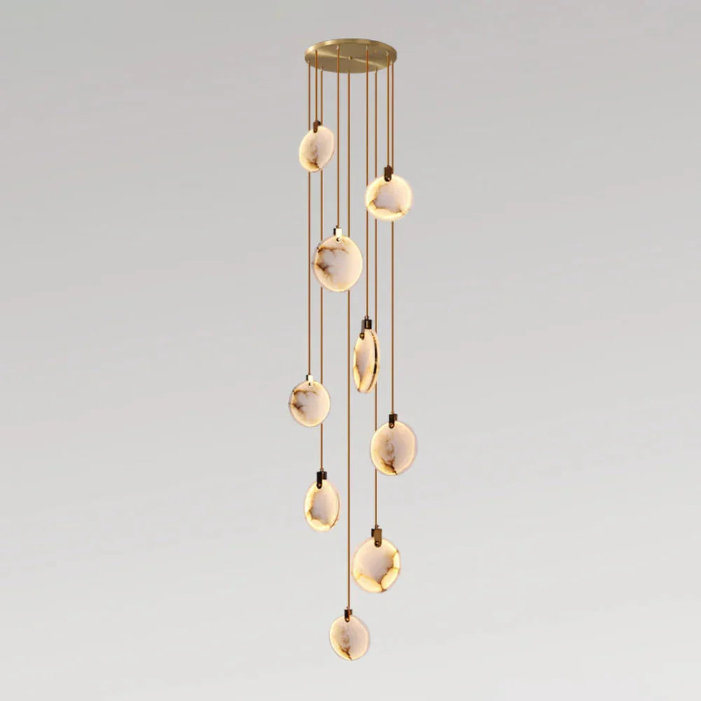 Natural Marble Globe Pendant Light, 5 to 24 Lights