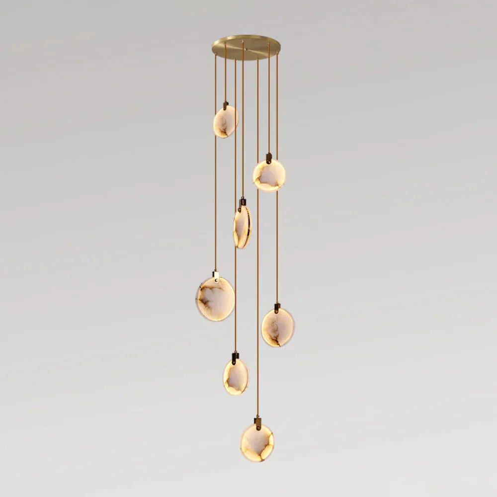 Natural Marble Globe Pendant Light, 5 to 24 Lights