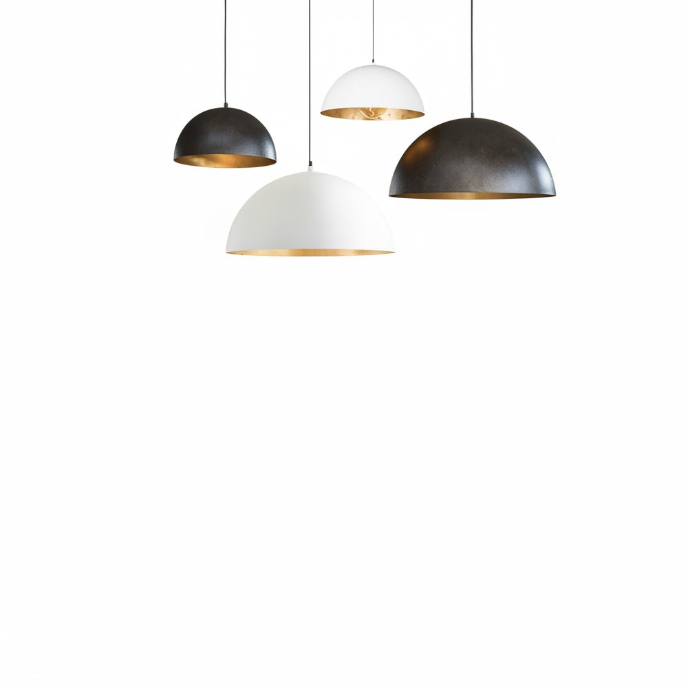 Dome Pendant Light with Gold Leaf Interior, 38 or 60 cm