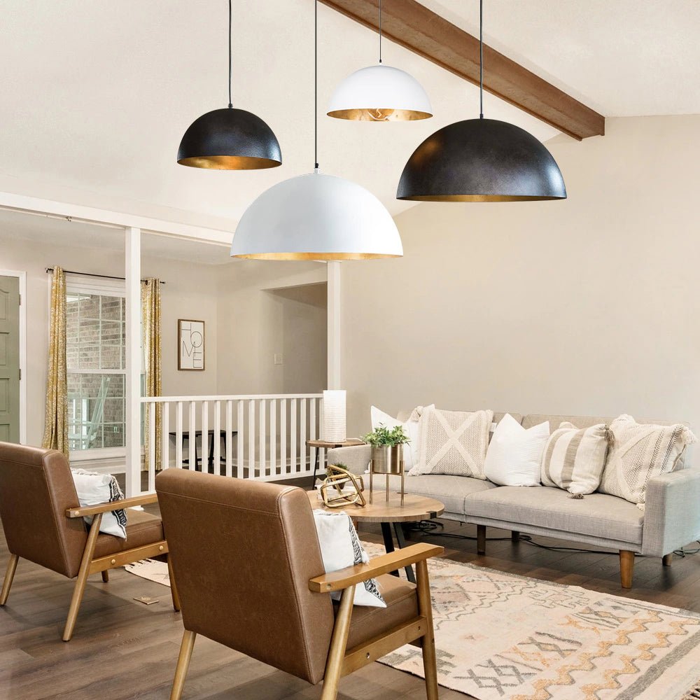 Dome Pendant Light with Gold Leaf Interior, 38 or 60 cm