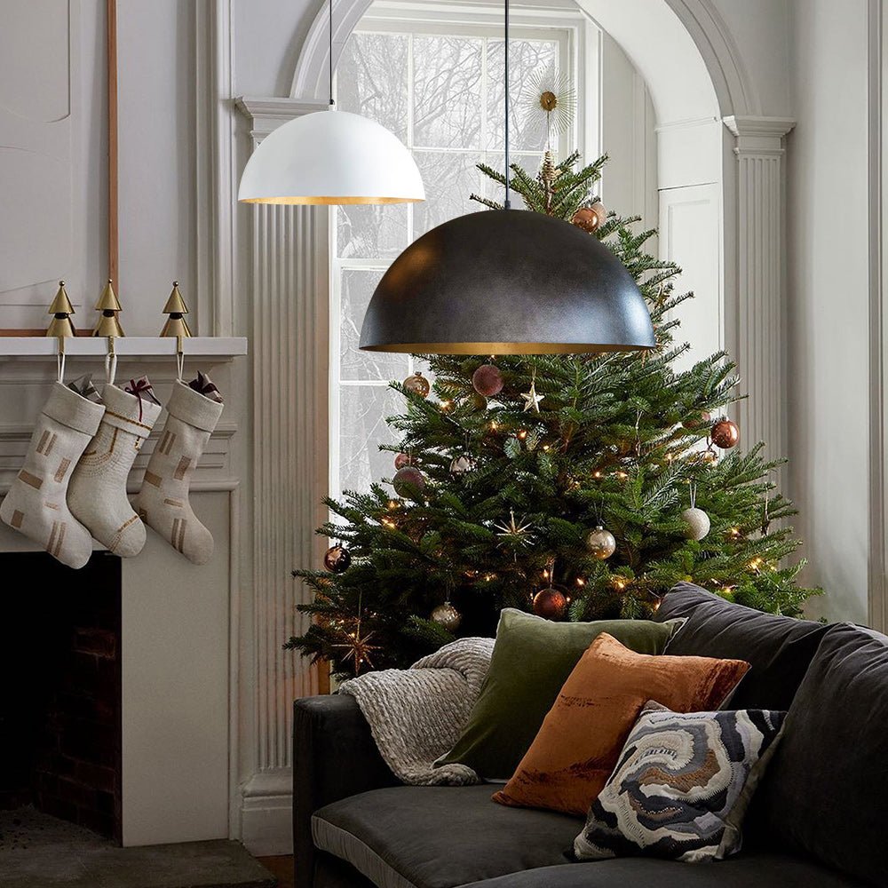 Dome Pendant Light with Gold Leaf Interior, 38 or 60 cm