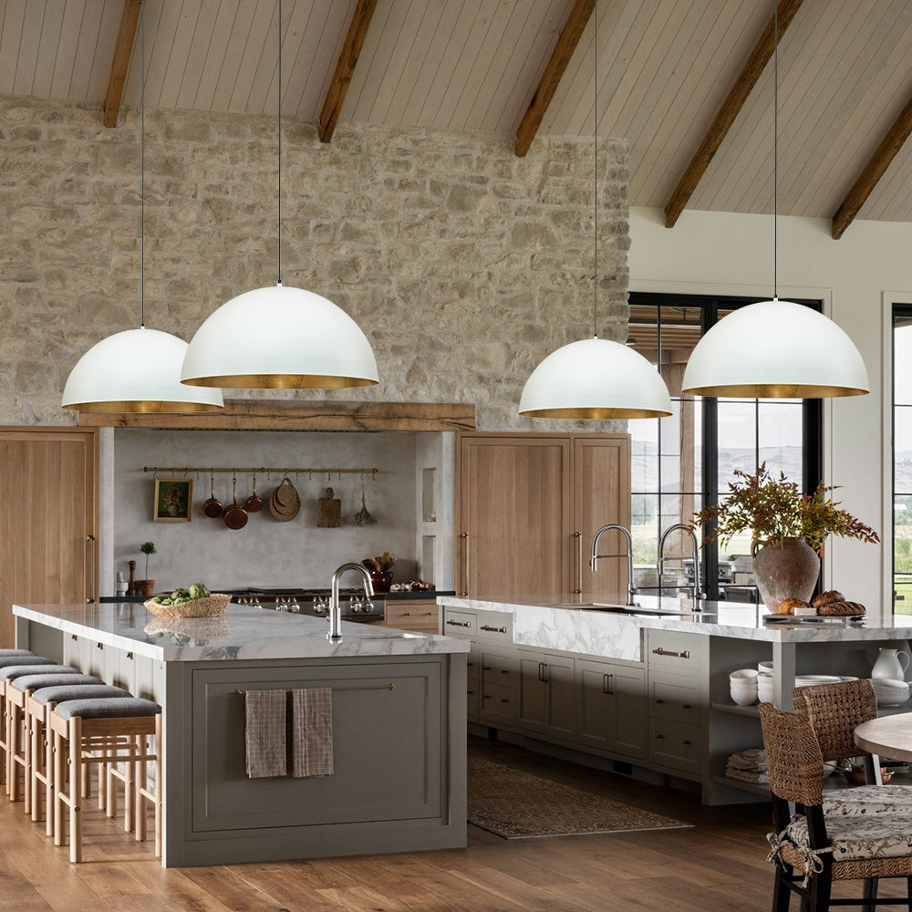Dome Pendant Light with Gold Leaf Interior, 38 or 60 cm