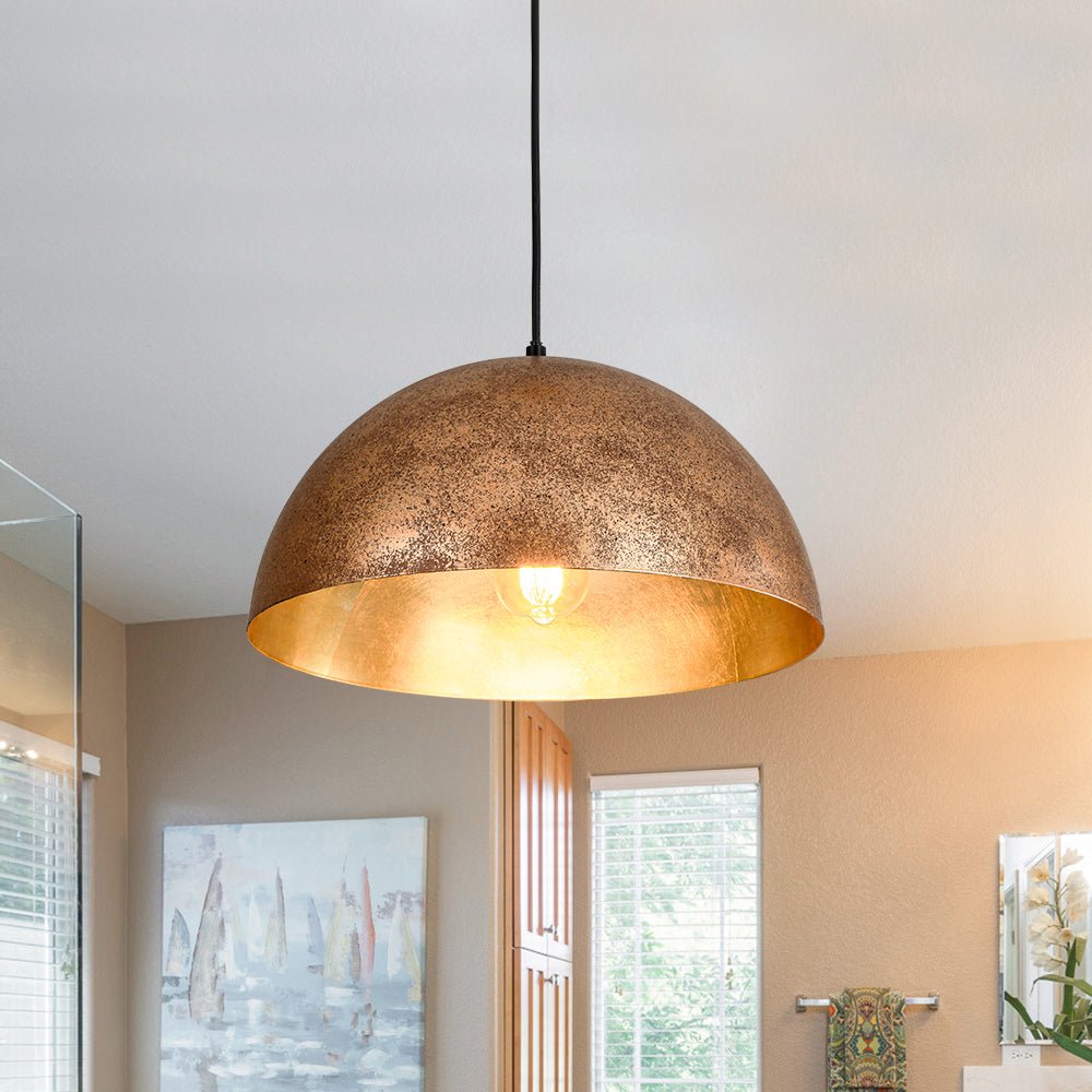 Dome Pendant Light with Gold Leaf Interior, 38 or 60 cm