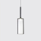 Modern Cylindrical Glass Pendant Light in Four Glass Colours