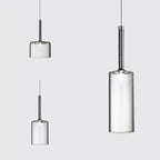 Modern Cylindrical Glass Pendant Light in Four Glass Colours