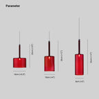 Modern Cylindrical Glass Pendant Light in Four Glass Colours