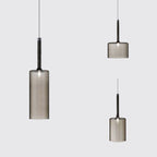 Modern Cylindrical Glass Pendant Light in Four Glass Colours