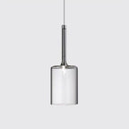 Modern Cylindrical Glass Pendant Light in Four Glass Colours