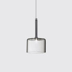 Modern Cylindrical Glass Pendant Light in Four Glass Colours
