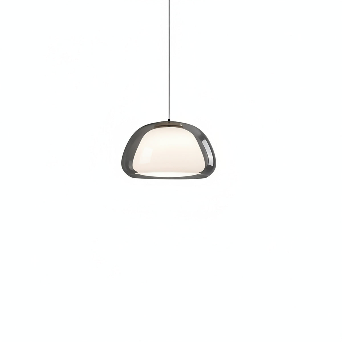 Organic Glass Pendant Light with Curved Shade, 3000K