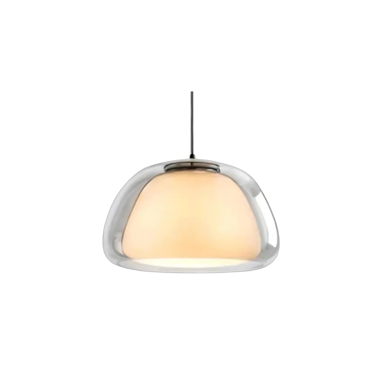 Organic Glass Pendant Light with Curved Shade, 3000K