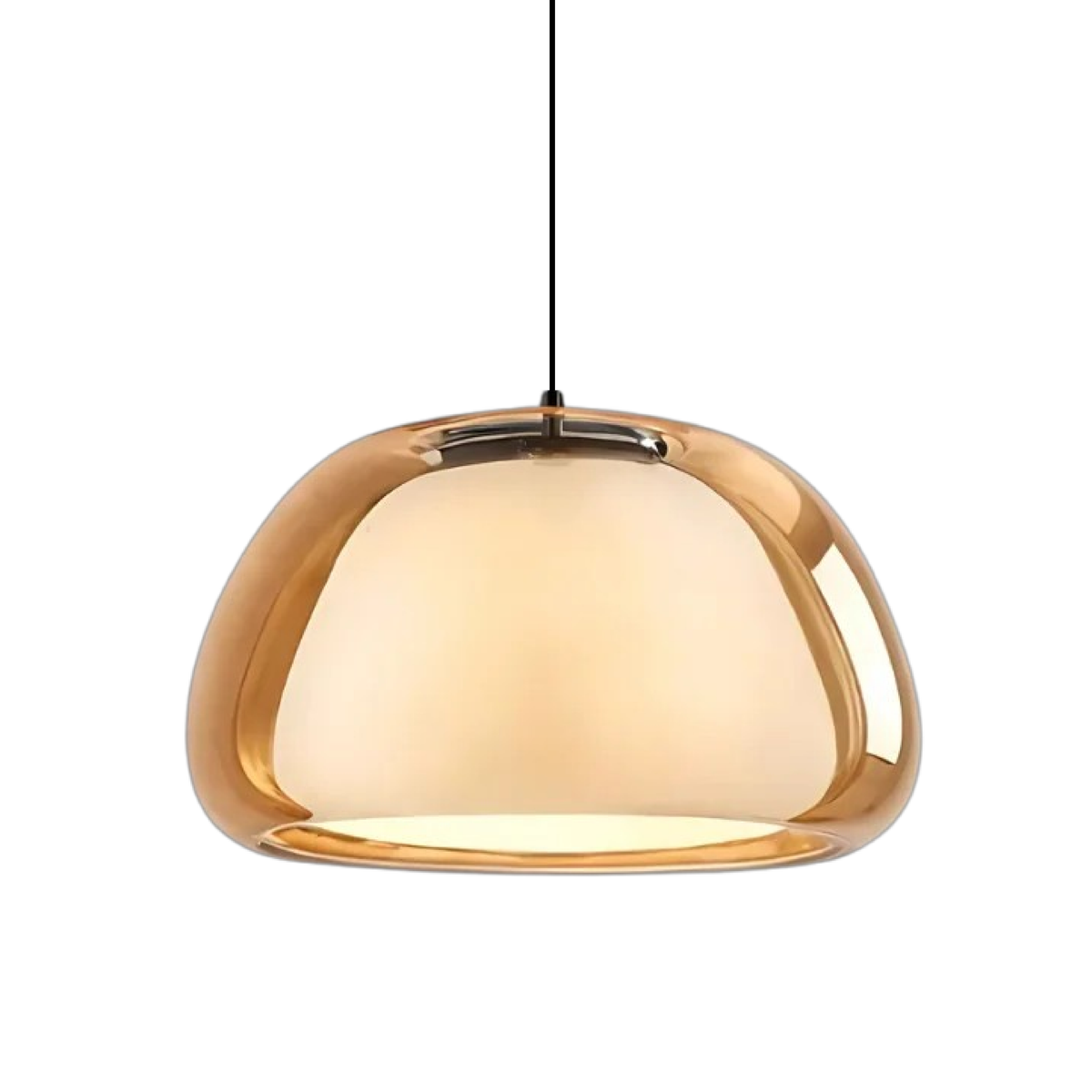 Organic Glass Pendant Light with Curved Shade, 3000K